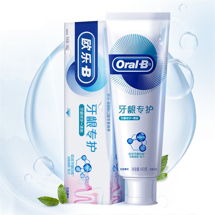 Oral-B 欧乐-B 排浊泡泡牙膏（修护清新 140g+赠 抗敏护龈 140g） 图2