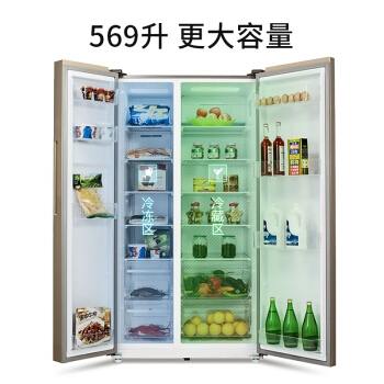 15日6点： MELING 美菱 Meiling BCD-569WPCX 569升 对开门冰箱 玫瑰金 图4