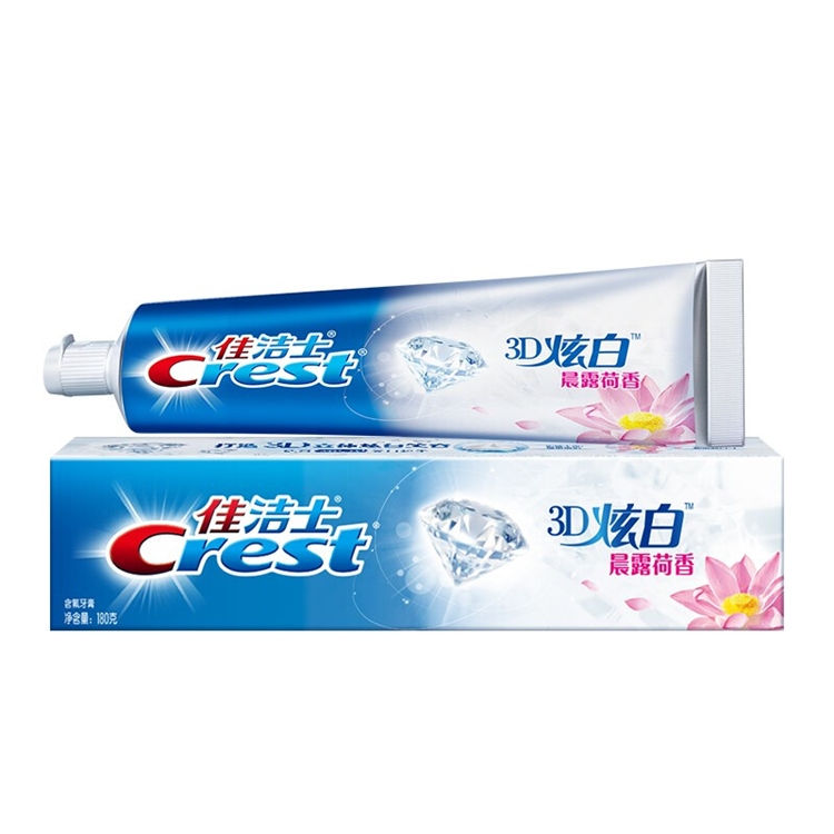 Crest 佳洁士 3D炫白系列晨露荷香牙膏 180g 图2