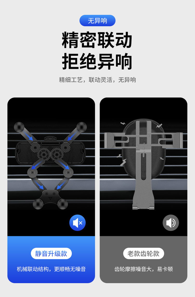 ROCK 车载重力手机支架 隐藏式镜面款 图6