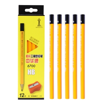 PLUS会员、凑单品： CHUNGHWA 中华铅笔 6700 粗三角杆HB铅笔 12支 图1