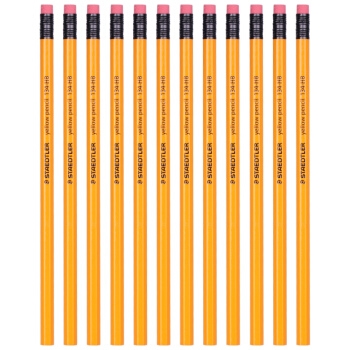 STAEDTLER 施德楼 德国施德楼（STAEDTLER）铅笔六角黄杆日常书写笔带橡皮头12支134-HB 图1