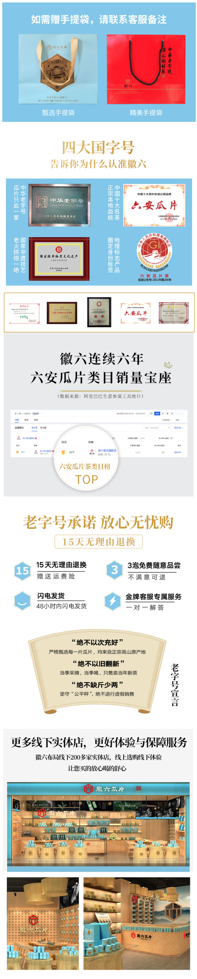 中华老字号 徽六 太平猴魁 雨后一级 125g 图2