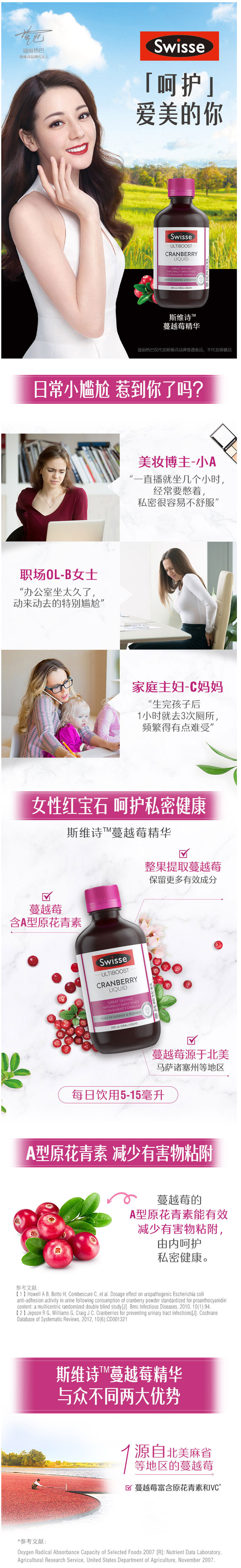 澳洲进口 Swisse 蔓越莓浓缩口服液 300ml 延缓衰老 卵巢保养 图1