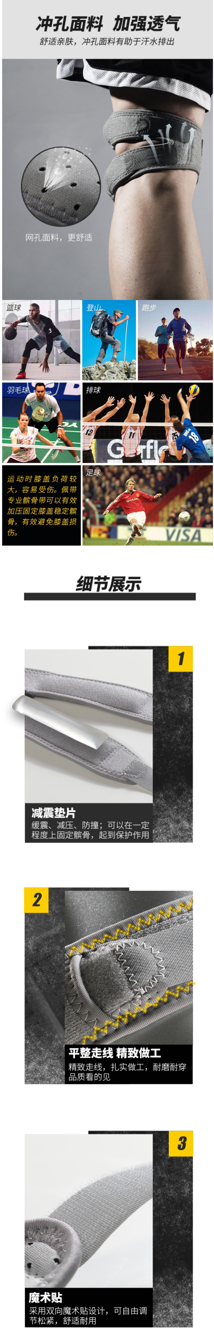 Glofit 专业运动级 双重加压髌骨带 单只 保护膝盖半月板 图3