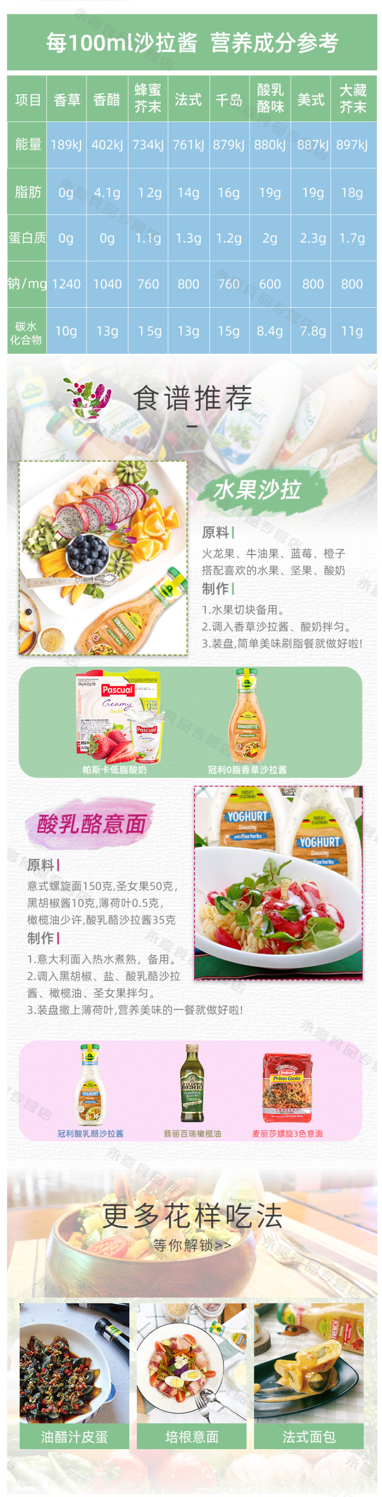德国皇室指定供应商 德国进口 冠利 香草/千岛味沙拉酱 250ml*3瓶 图2