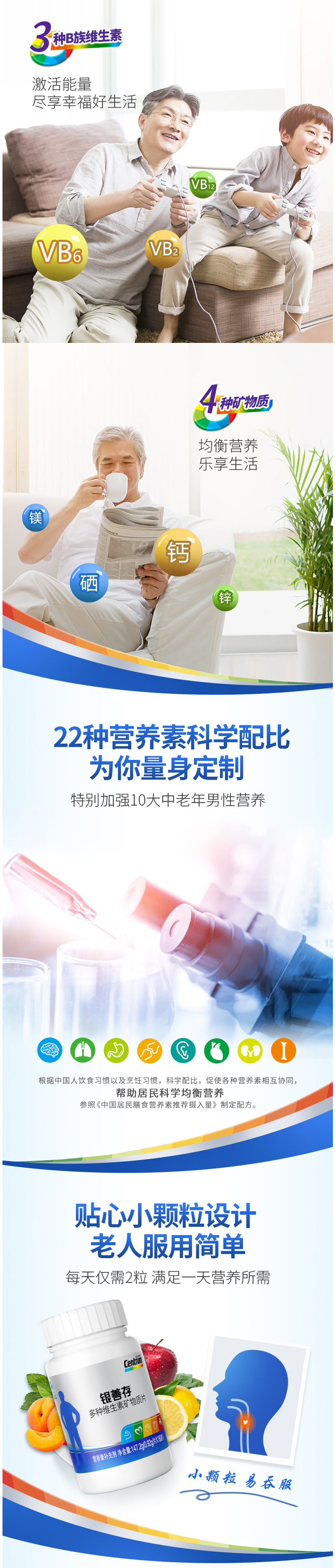 善存 中老年男士 多种维生素矿物质片 160片 图2