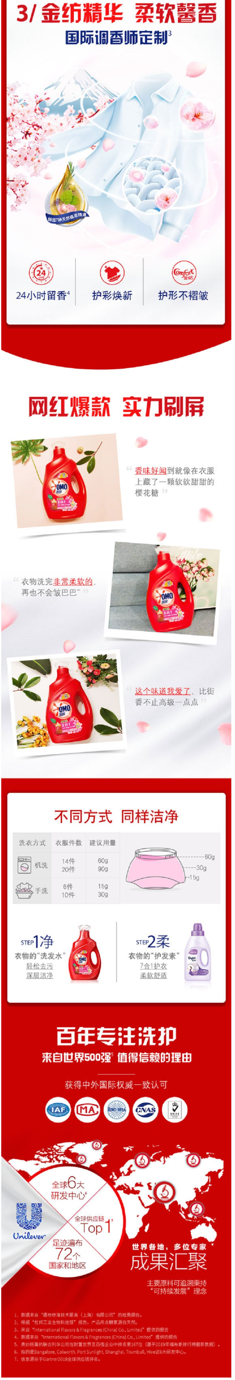 天猫超市 奥妙 樱花味洗衣液 2kg*2+1kg*2/12斤 图2