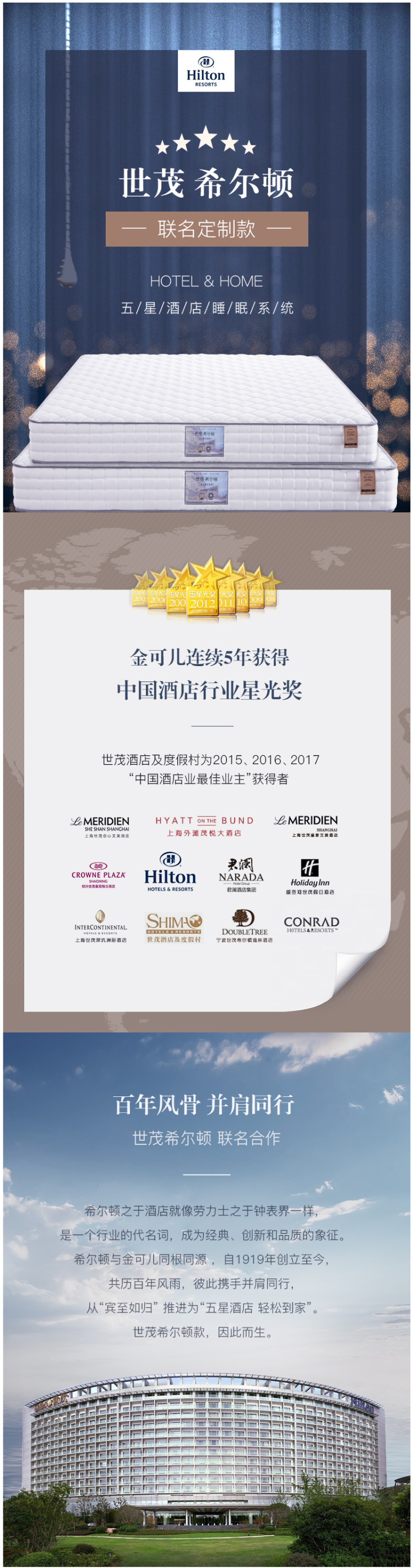小神价 金可儿 世茂希尔顿联名定制款 护脊席梦思床垫 1.5/1.8*2m 图1