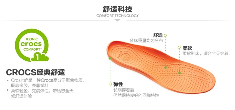 卡洛驰 Crocs 贝雅 情侣款洞洞鞋 凉鞋 图5
