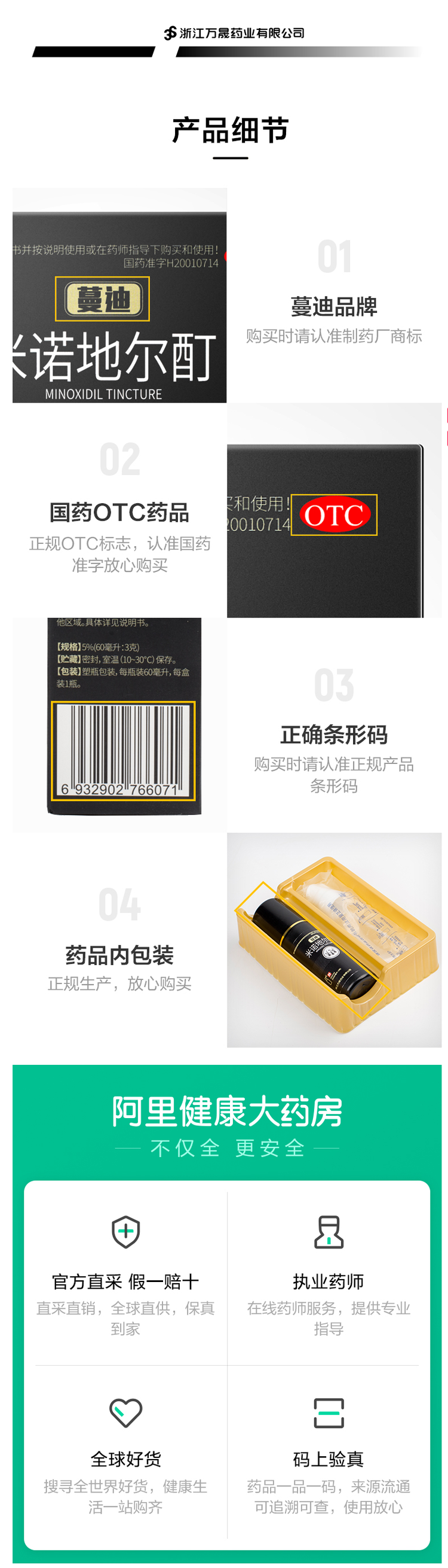 临床认证有效 蔓迪 米诺地尔酊溶液 防脱生发喷剂 30ml 图17