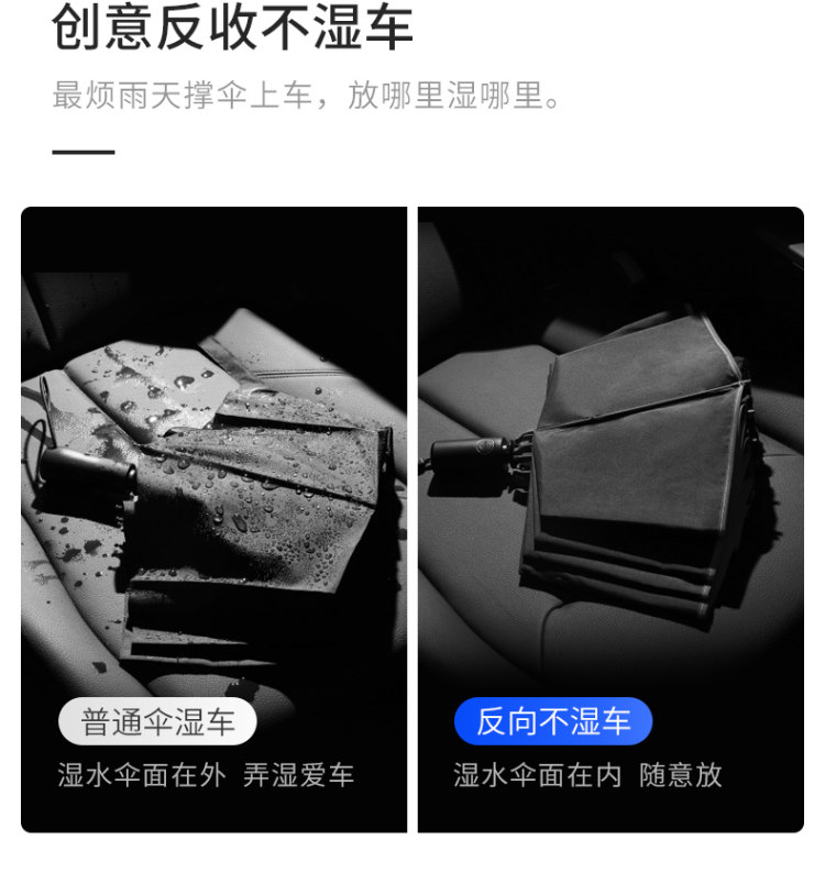 左都 汽车载车用雨伞男全自动反向 图3