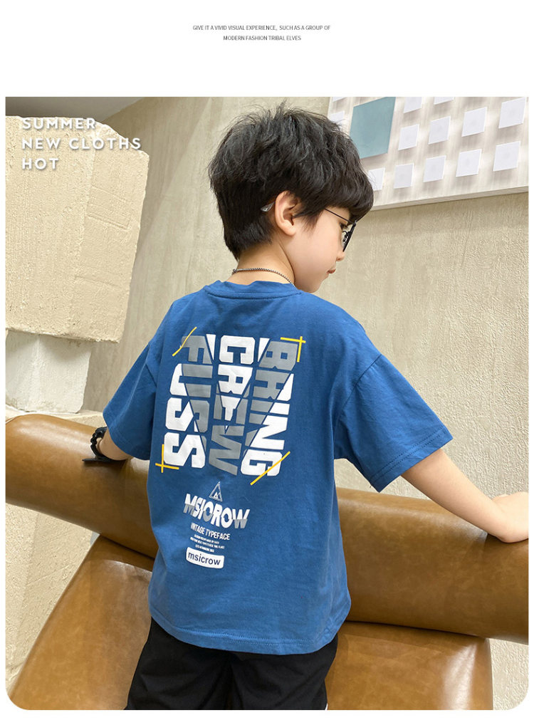 幼蝶 新款男童夏装 100%纯棉短袖t恤 图4