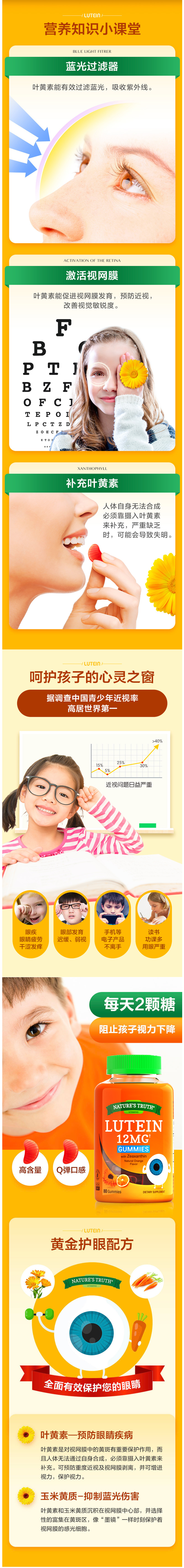 美国进口 自然之珍 叶黄素护眼软糖 80粒 保护青少年视力 预防近视 图2