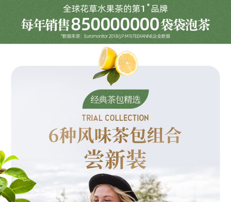 德国百年茶饮 TEEKANNE 覆盆子蜜桃肉 6种风味组合水果茶包 图1