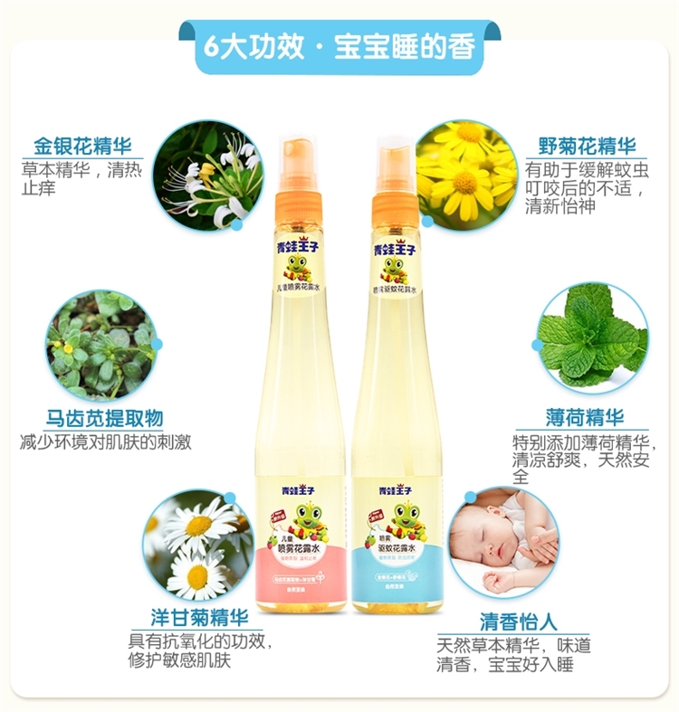 青蛙王子 驱蚊喷雾 花露水 175ml*2瓶 图2