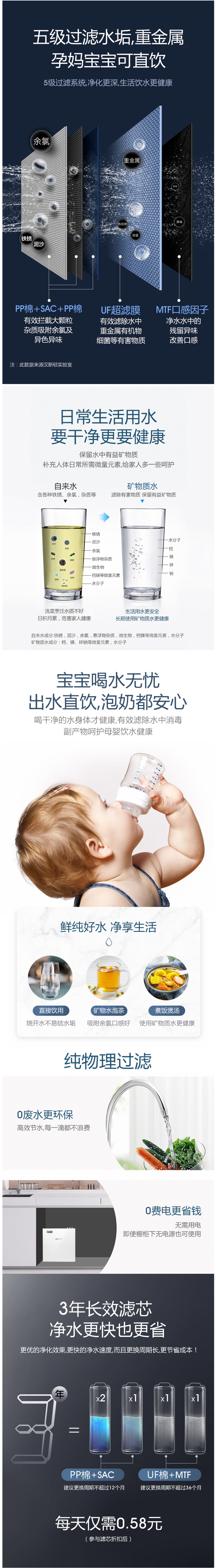 汉斯顿 德国UF超滤膜 五级精滤净水机 图3