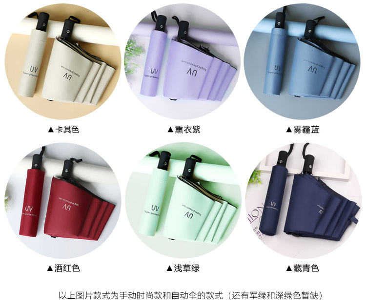 晴雨两用 防紫外线黑胶太阳伞 图5