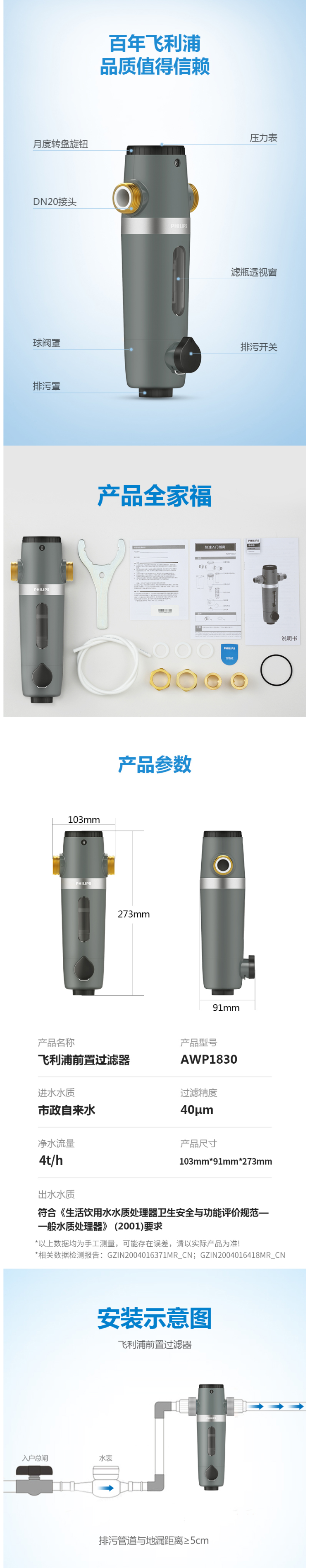 飞利浦 专利隔铅工艺 前置过滤器 4T通量 带水压检测 图6