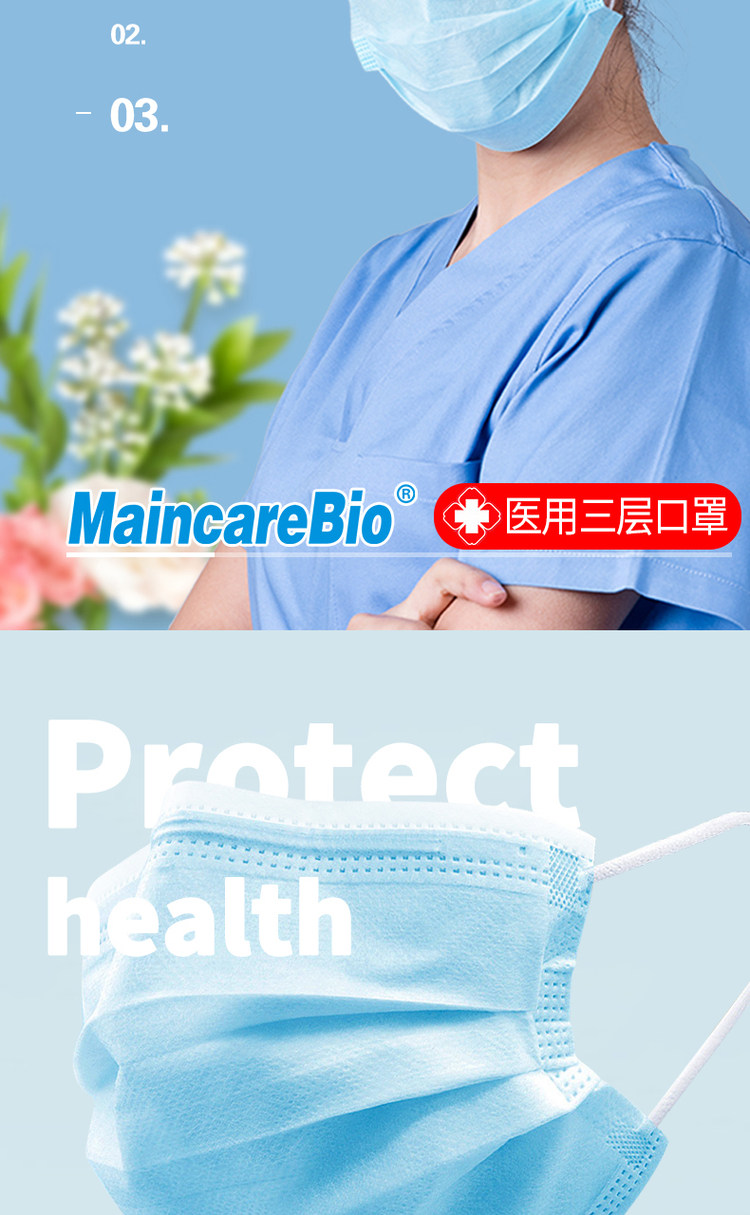 MaincareBio 高品质性医用口罩 100支 图2