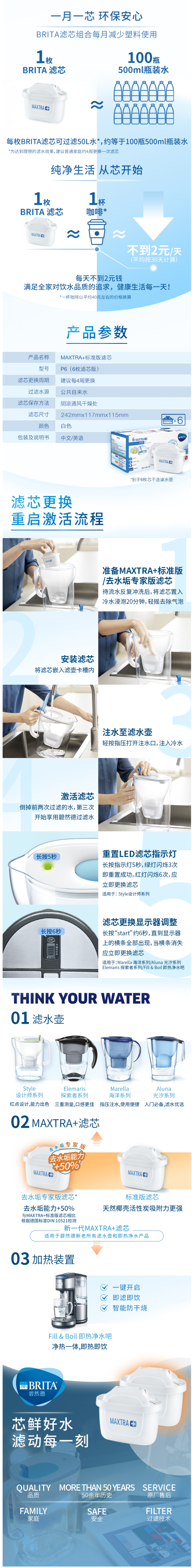 碧然德 第三代 MAXTRA+ 去水垢专家版 滤芯 8枚 图3