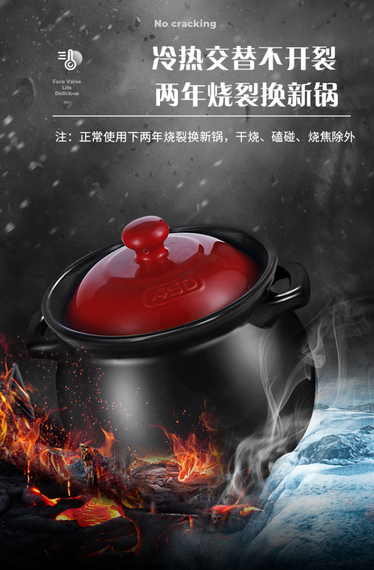 爱仕达 陶瓷煲汤锅 砂锅 1.7L 图6