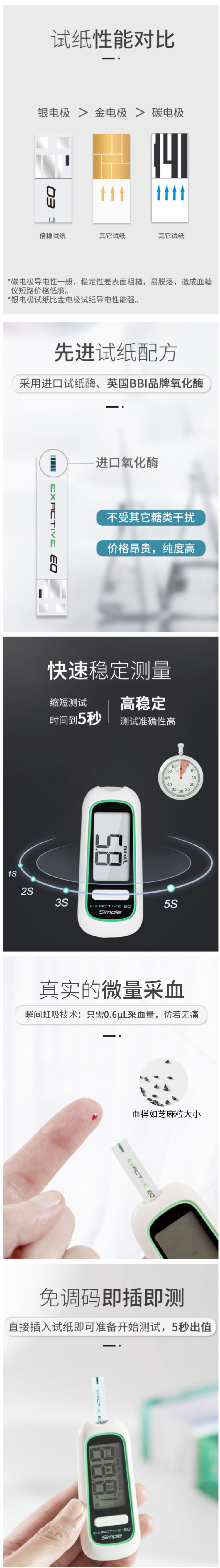 倍稳 II血糖仪 5秒速测 配试纸50片+采血针50支 图3