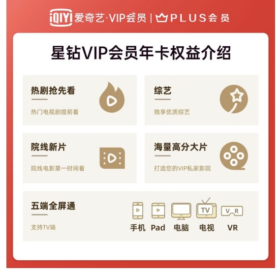 爱奇艺 星钻VIP会员年卡+京东PLUS会员年卡 通杀所有增值资源 图2