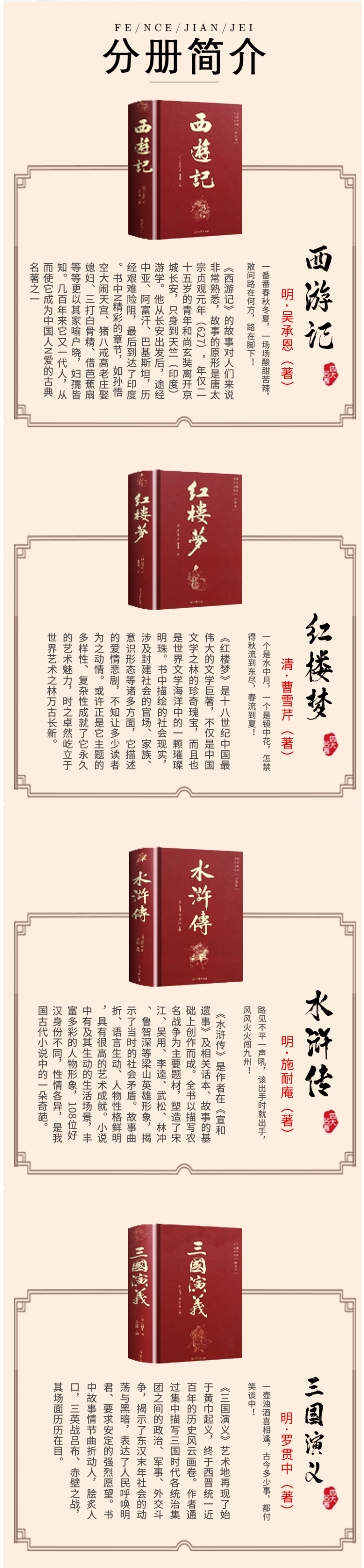 四大名著 三国演义+水浒传+西游记+红楼梦 精装无删减版 图3