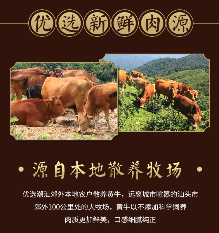 壹号师傅 正宗潮汕手打牛肉丸+牛筋丸 共2斤 图2