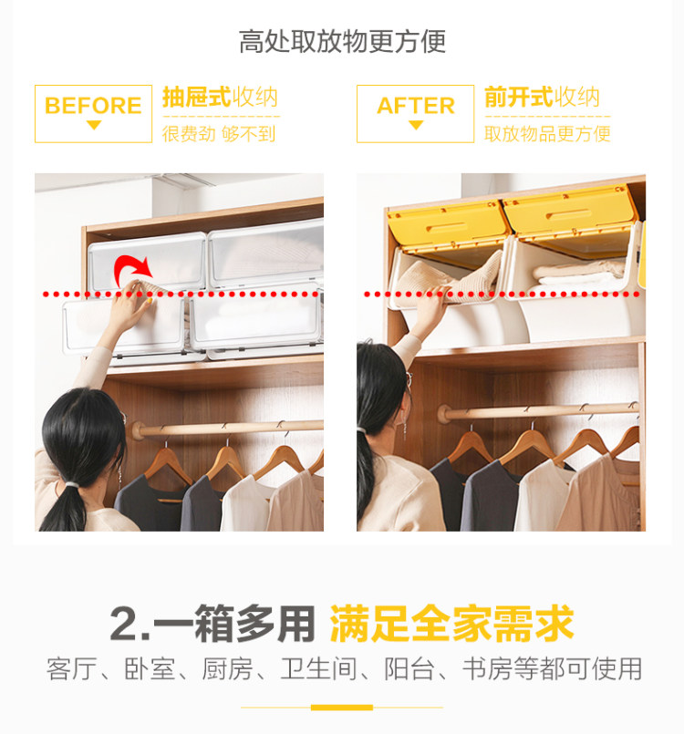 小编买过 茶花 家用塑料斜翻盖储蓄收纳箱 24L*2个 图5