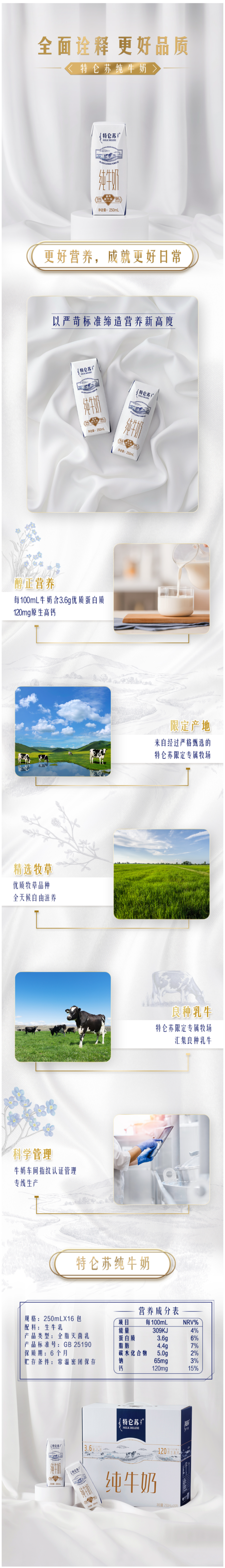 蒙牛特仑苏 纯牛奶 250ml*16盒 利乐钻包装 图1