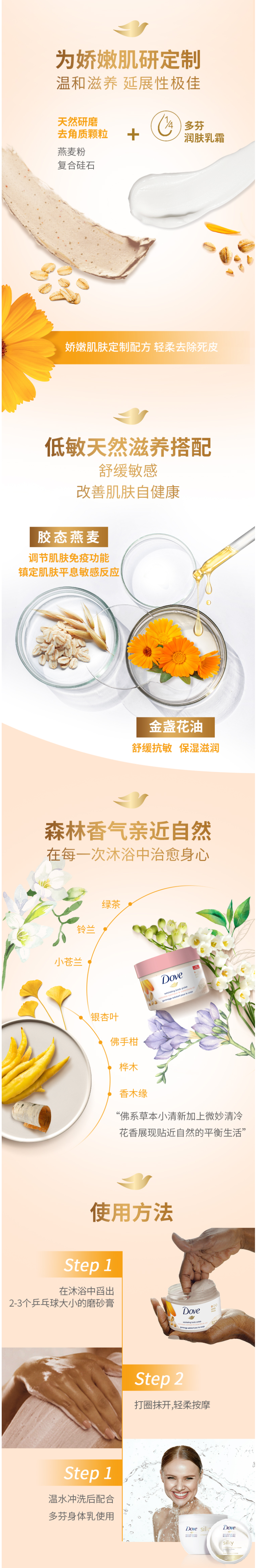 多芬Dove 石榴籽和乳木果冰淇凌身体乳 298g 改善肌肤暗沉 图3