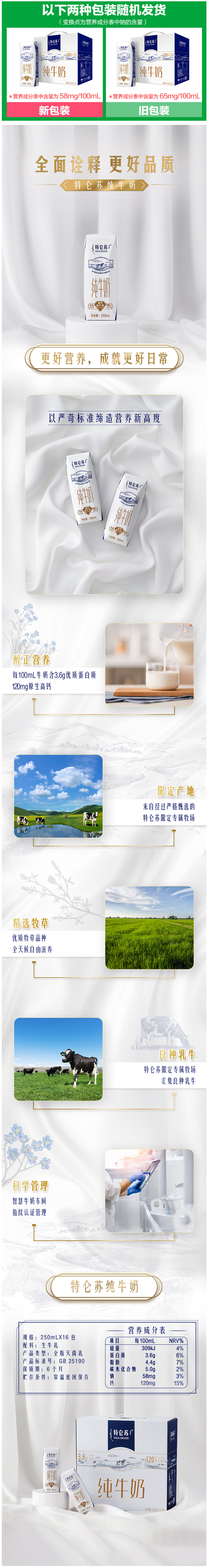 天猫超市 蒙牛特仑苏 纯牛奶 250ml*16盒 图1
