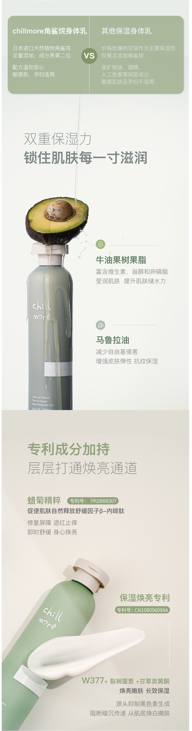 chillmore 92%纯度角鲨烷 香氛身体乳 237ml 持久留香保湿 图2