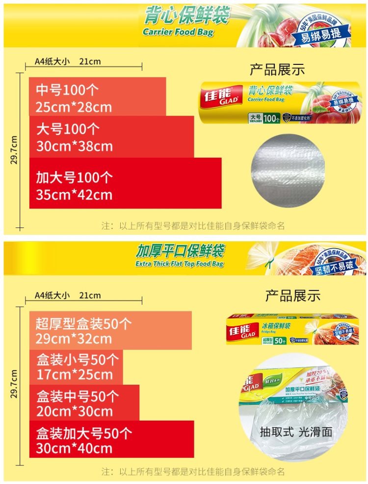 Glad 美国佳能保鲜袋组合装 450只 图3