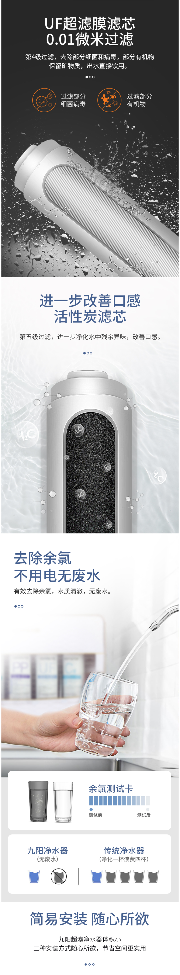 九阳 可直饮超滤净水器 五级精滤0.01μm 图4