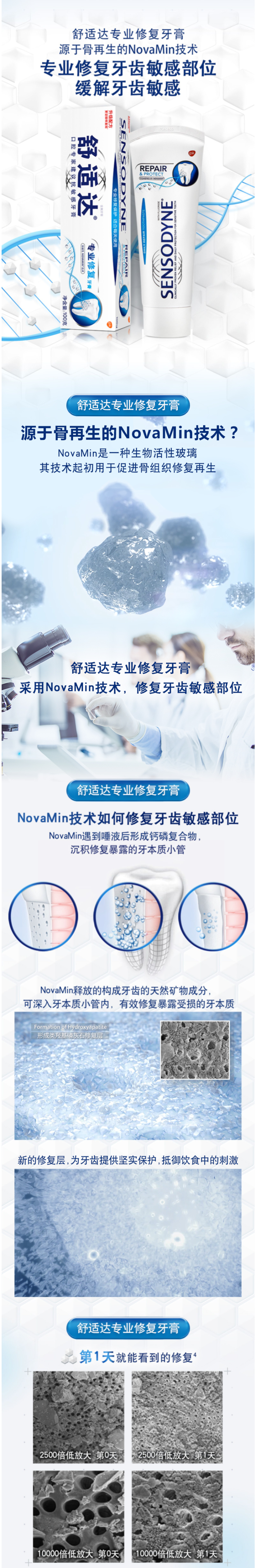 舒适达 专业修复抗敏感牙膏 100g*5支 图3