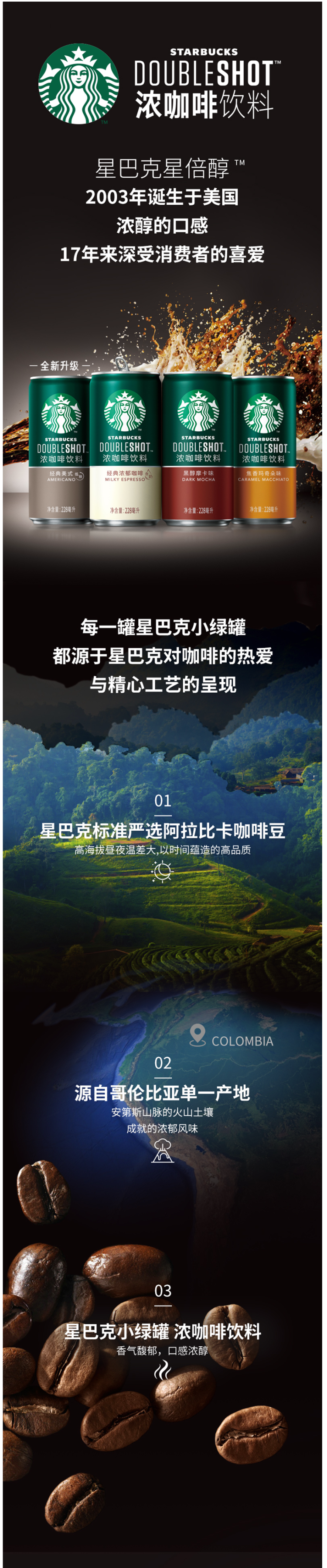 星巴克 星倍醇 经典美式浓咖啡 228ml*6罐 图1