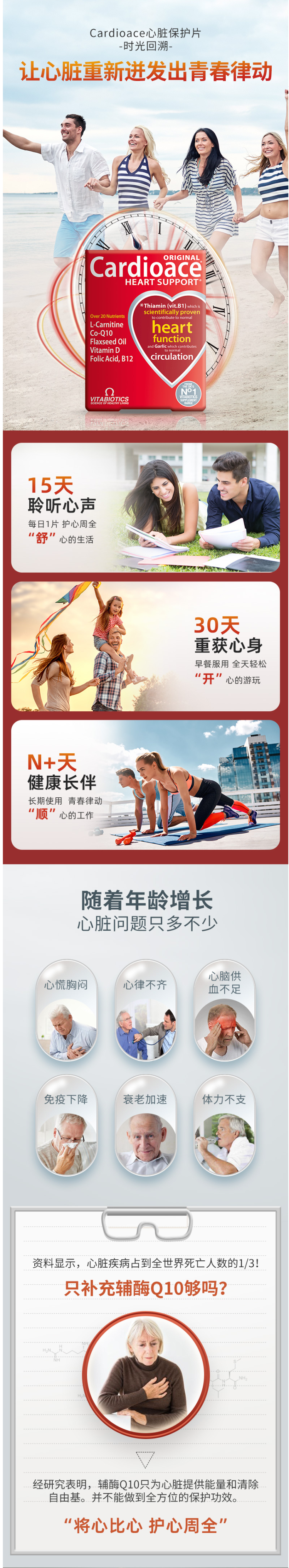 英国最大保健品牌之一 维百莱旗下 Cardioace 22种营养素辅酶Q10 30片 图4