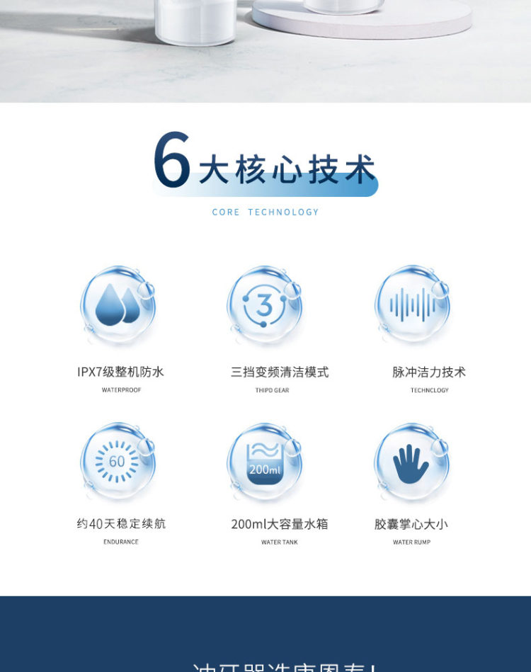 电动智能冲牙器 360°旋转清洁死角 图2