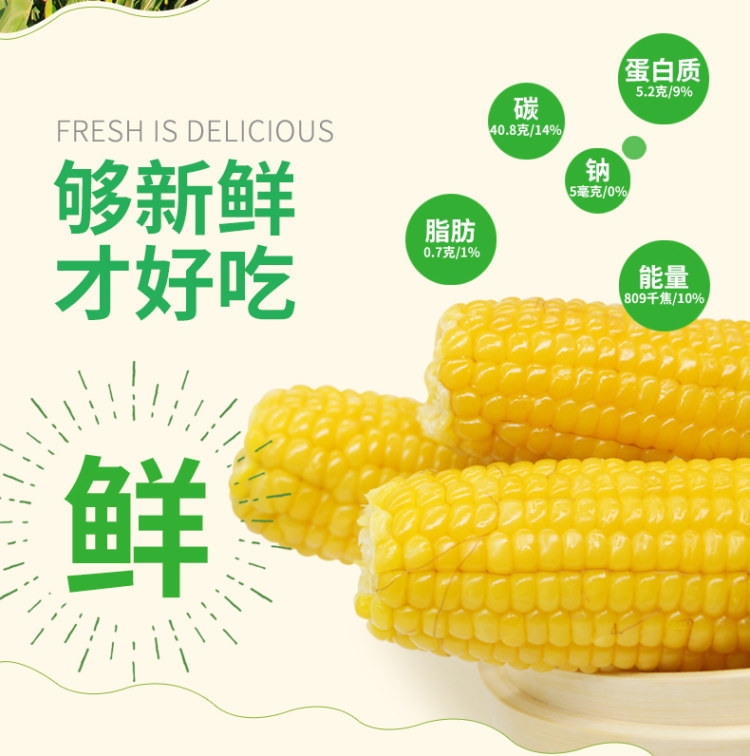 无添加东北甜糯玉米真空10支装 图5