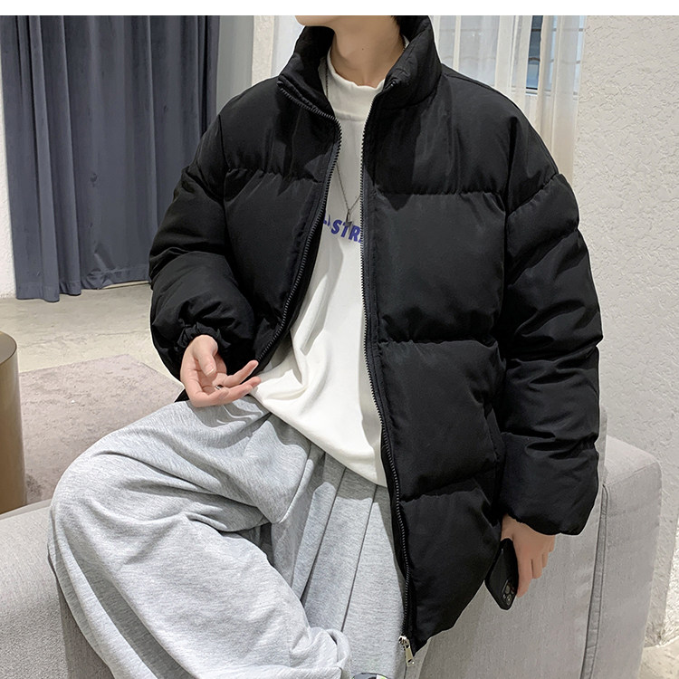 文艺男女店 男2021年冬季新款纯色棉服 图5