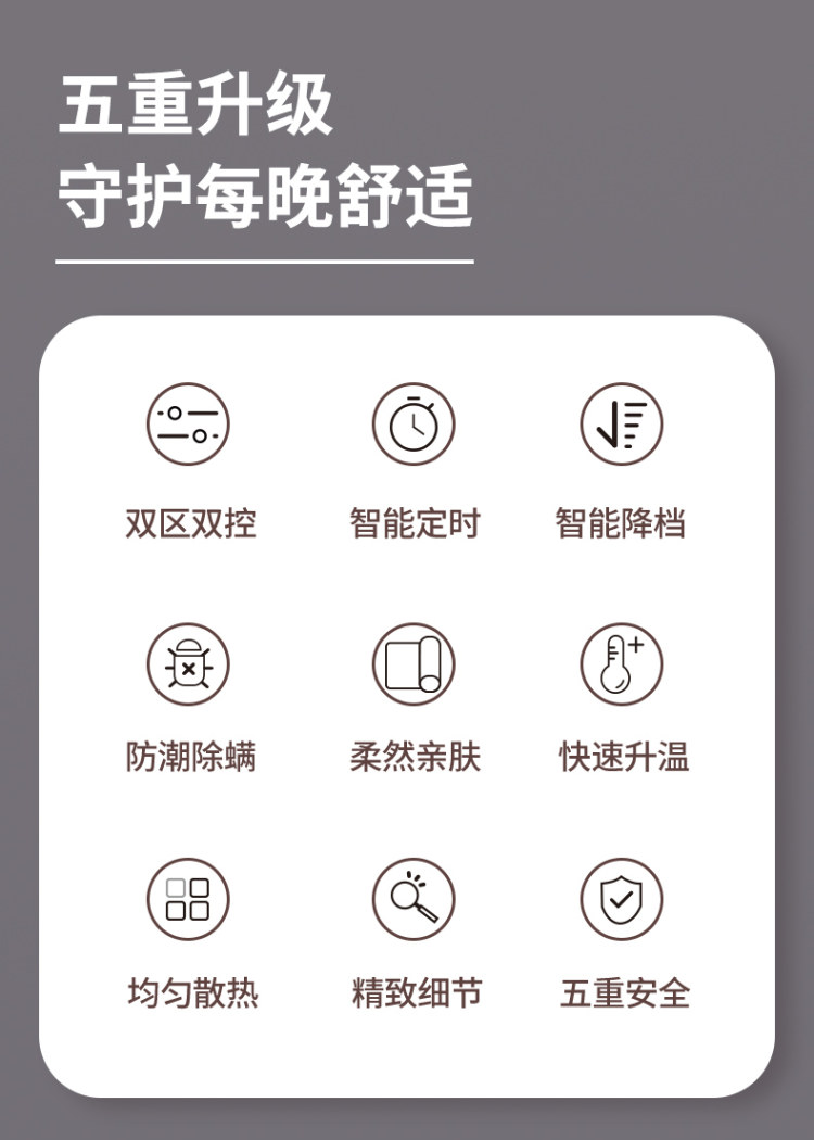美菱 家用智能双控调温电热毯 图3