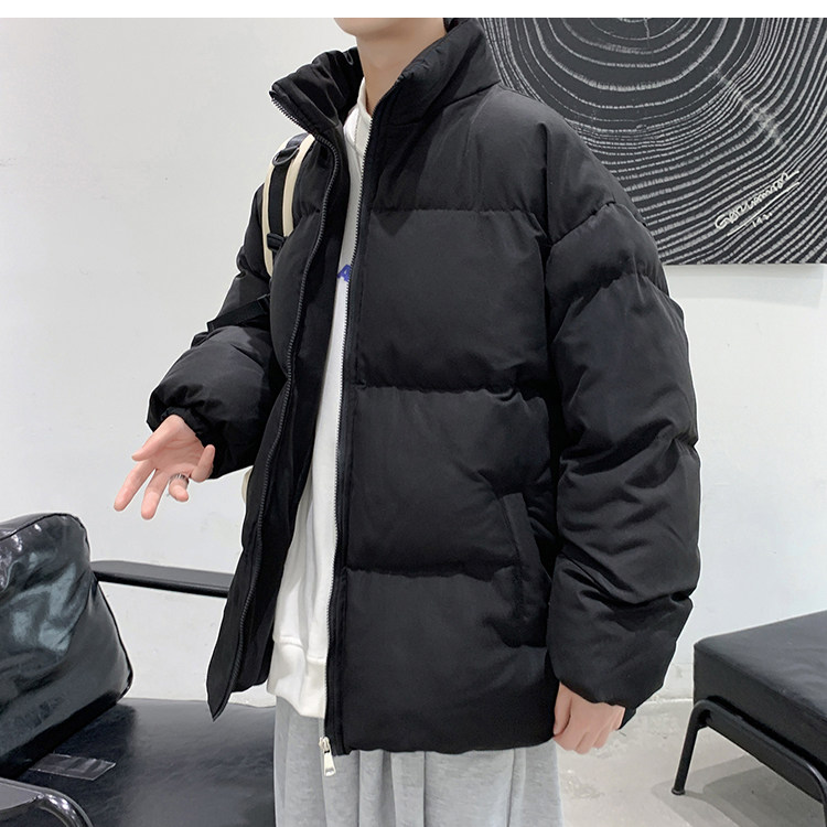 文艺男女店 男2021年冬季新款纯色棉服 图4