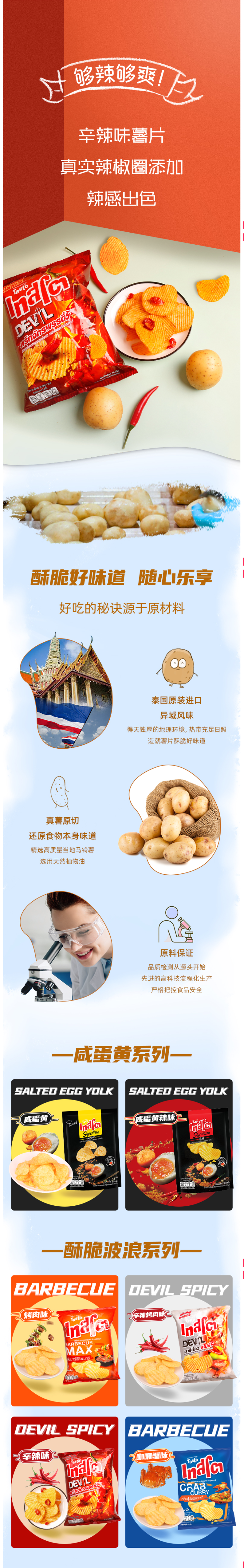 泰国进口 好滋莱 薯片 52g*5袋 图2