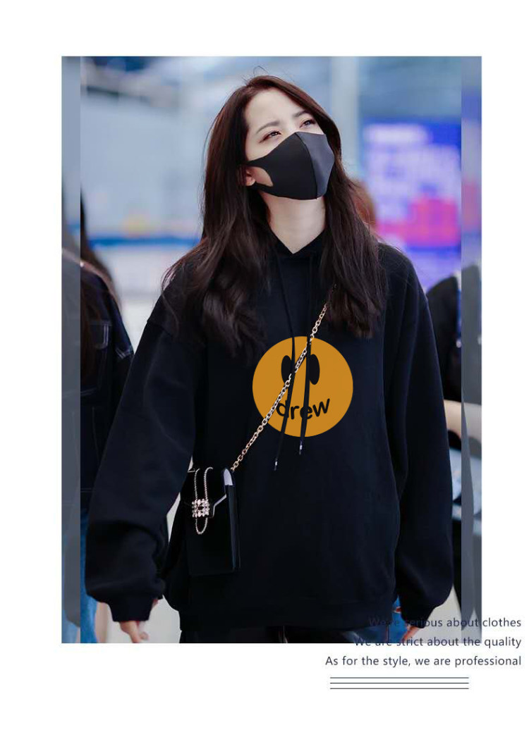 欧阳娜娜同款 drew 男女同款 笑脸印花连帽卫衣 图4