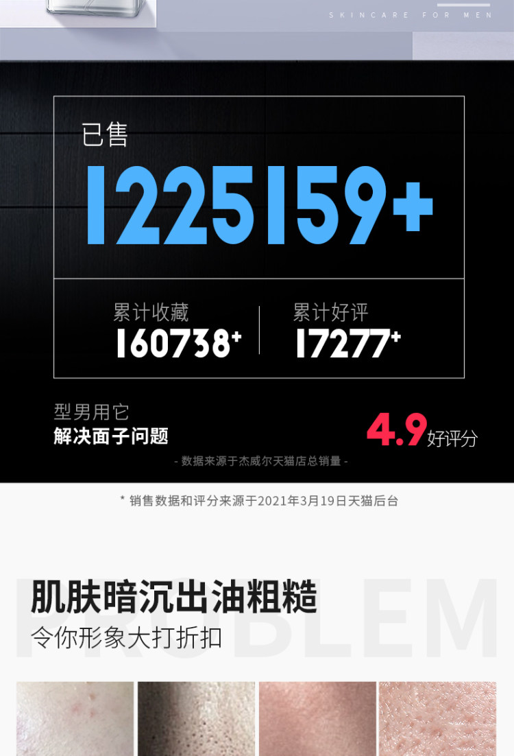 杰威尔 男士护肤水乳4件套 图2