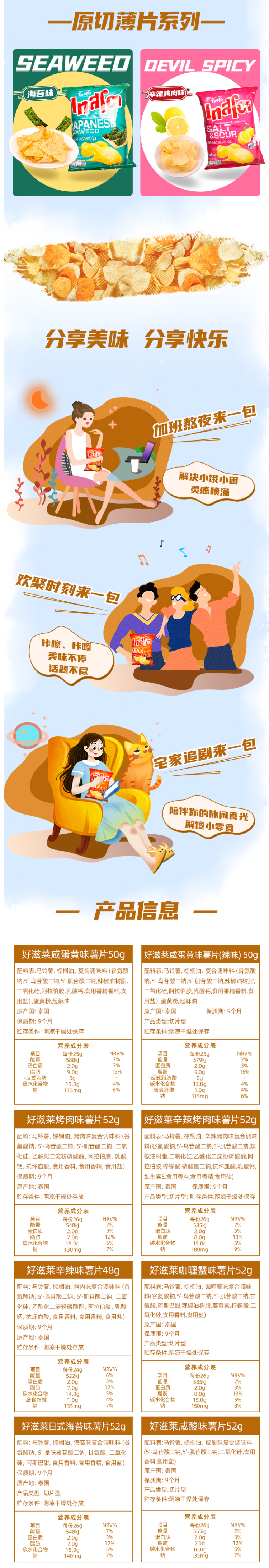 泰国进口 好滋莱 薯片 52g*5袋 图3
