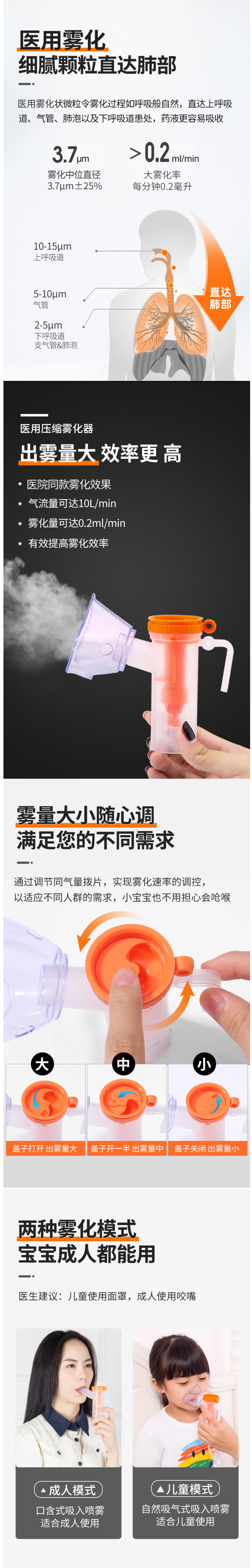 医院同款 美康盛德 空气压缩雾化器 老小皆可用 图3